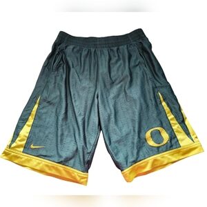Nike Fit Dry Oregon Basketball Shorts 11" Inseam Size Small Ducks Green Yellow